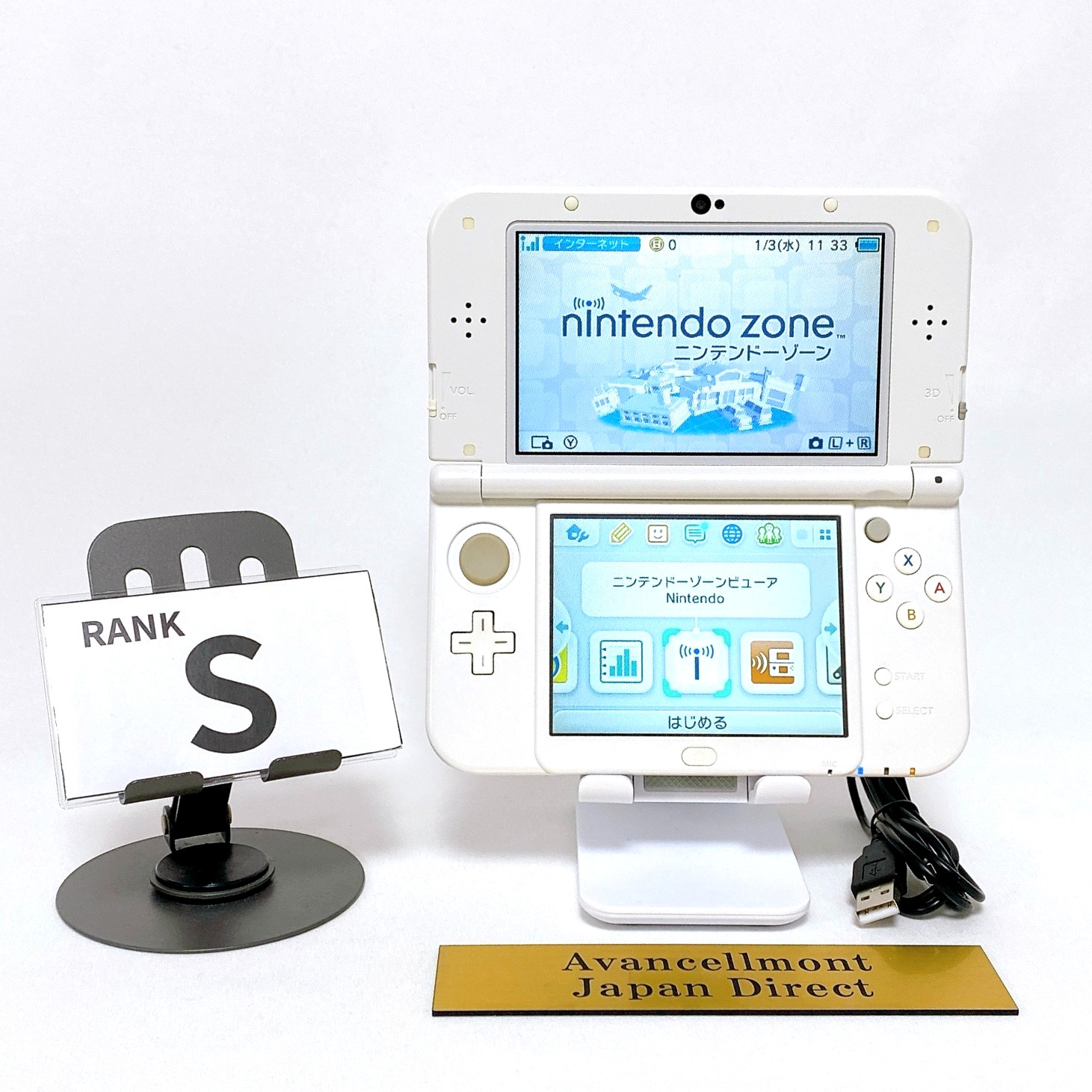 New Nintendo 3DS XL LL Pearl White Console Stylus Japan Tested Working Rank S