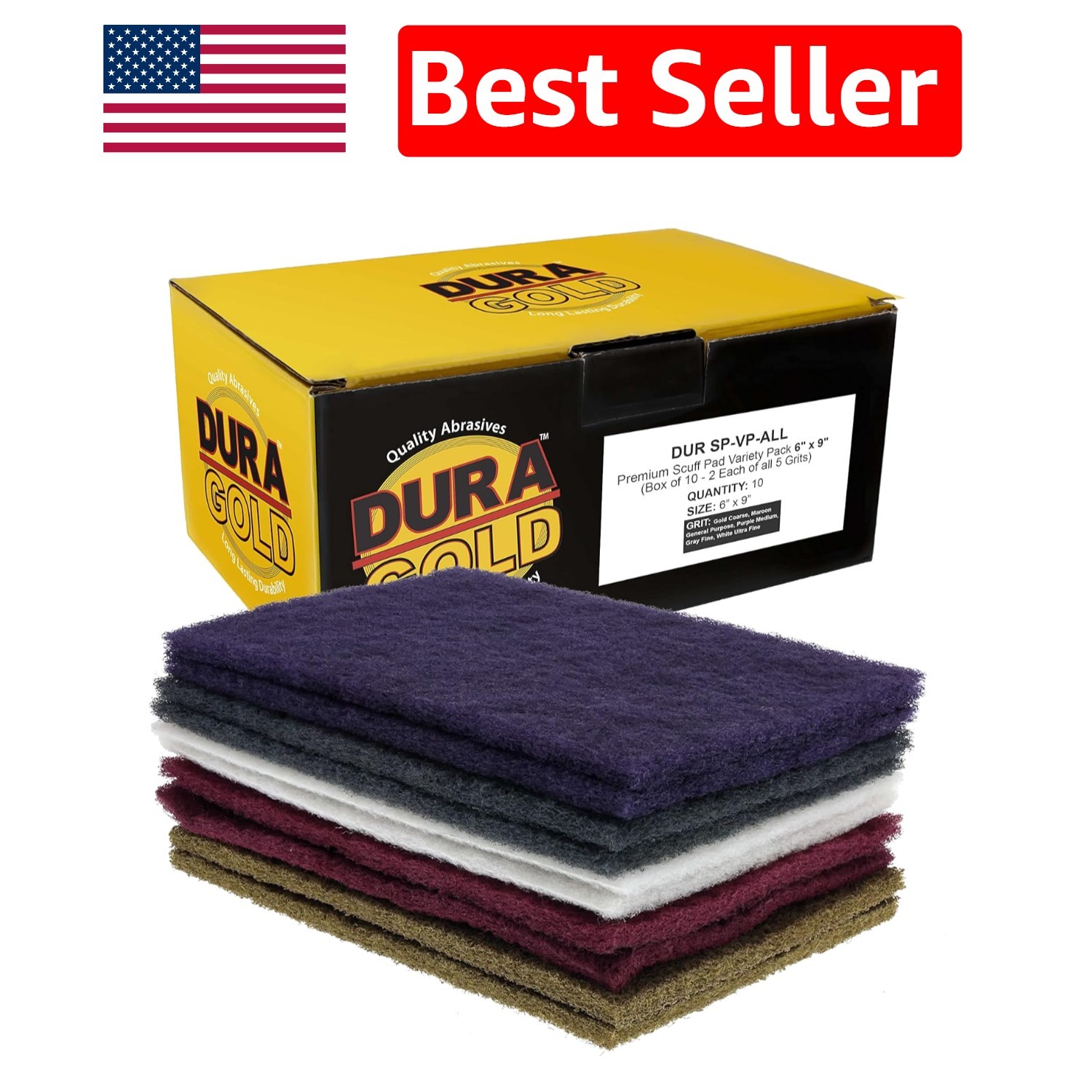High-Performance 10 Count Scuff Pad Set – Ideal for Auto Body & Woodworking