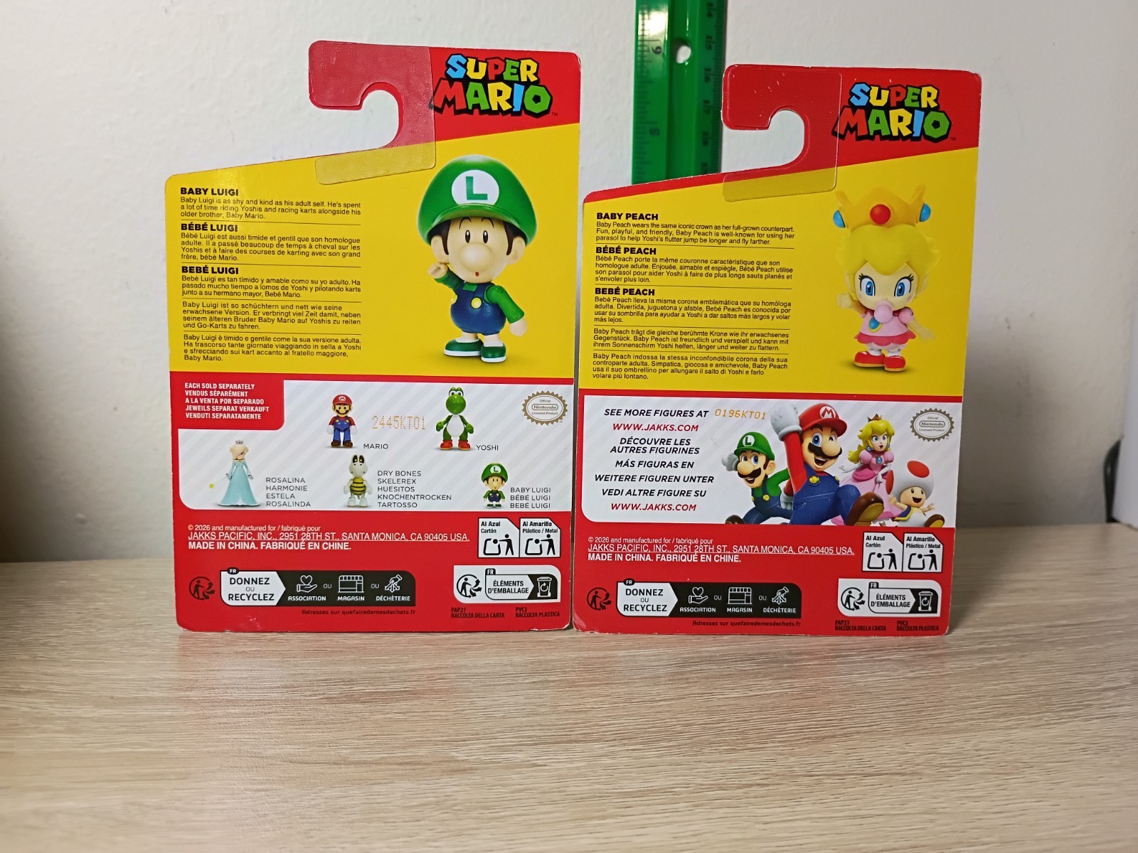 *FREE SHIP* 2.5″ BABY LUIGI + PEACH Super Mario World of Nintendo Jakks Pacific