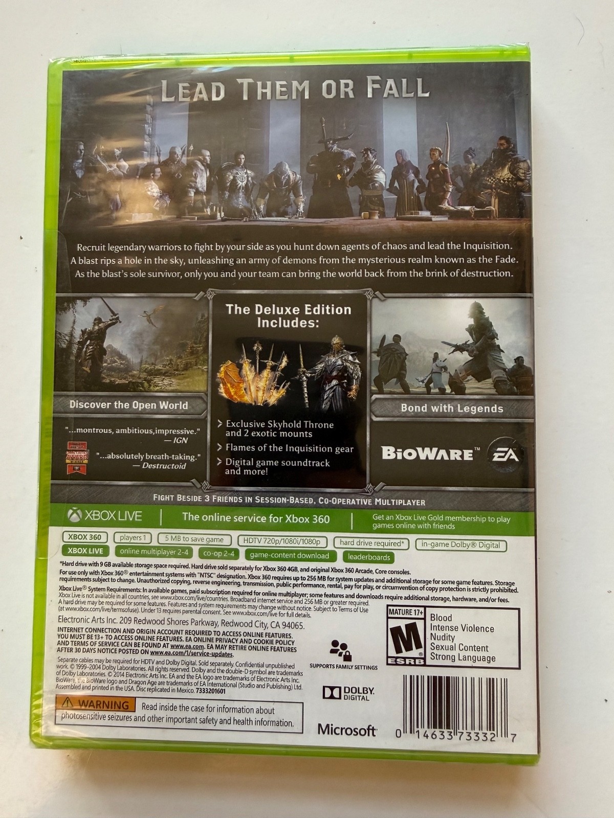 Dragon Age Inquisition Deluxe Edition Microsoft Xbox 360 New Factory Sealed OOP