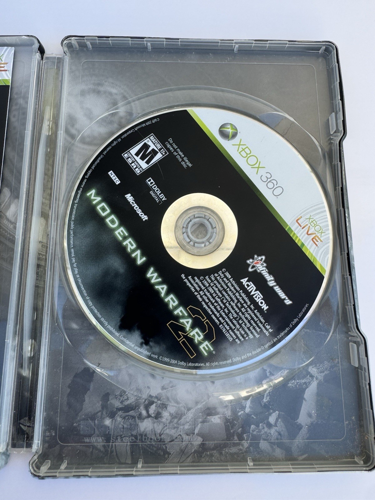 Modern Warfare 2 Steelbook Xbox 360 In Metal /Tin Collector Case W/Manual