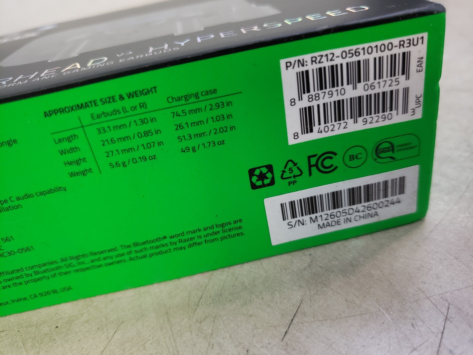 Razer Hammerhead V3 HyperSpeed Wireless Multi-Platform ANC In-Ear Earbuds Sealed