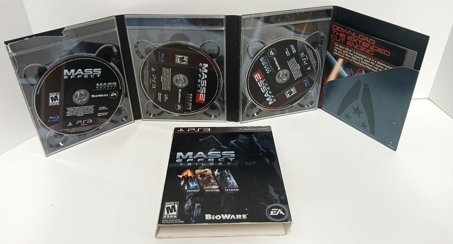 Sony PlayStation 3 PS3 TESTED Mass Effect Trilogy 1 2 3 W/ Slip Cover Mint Discs
