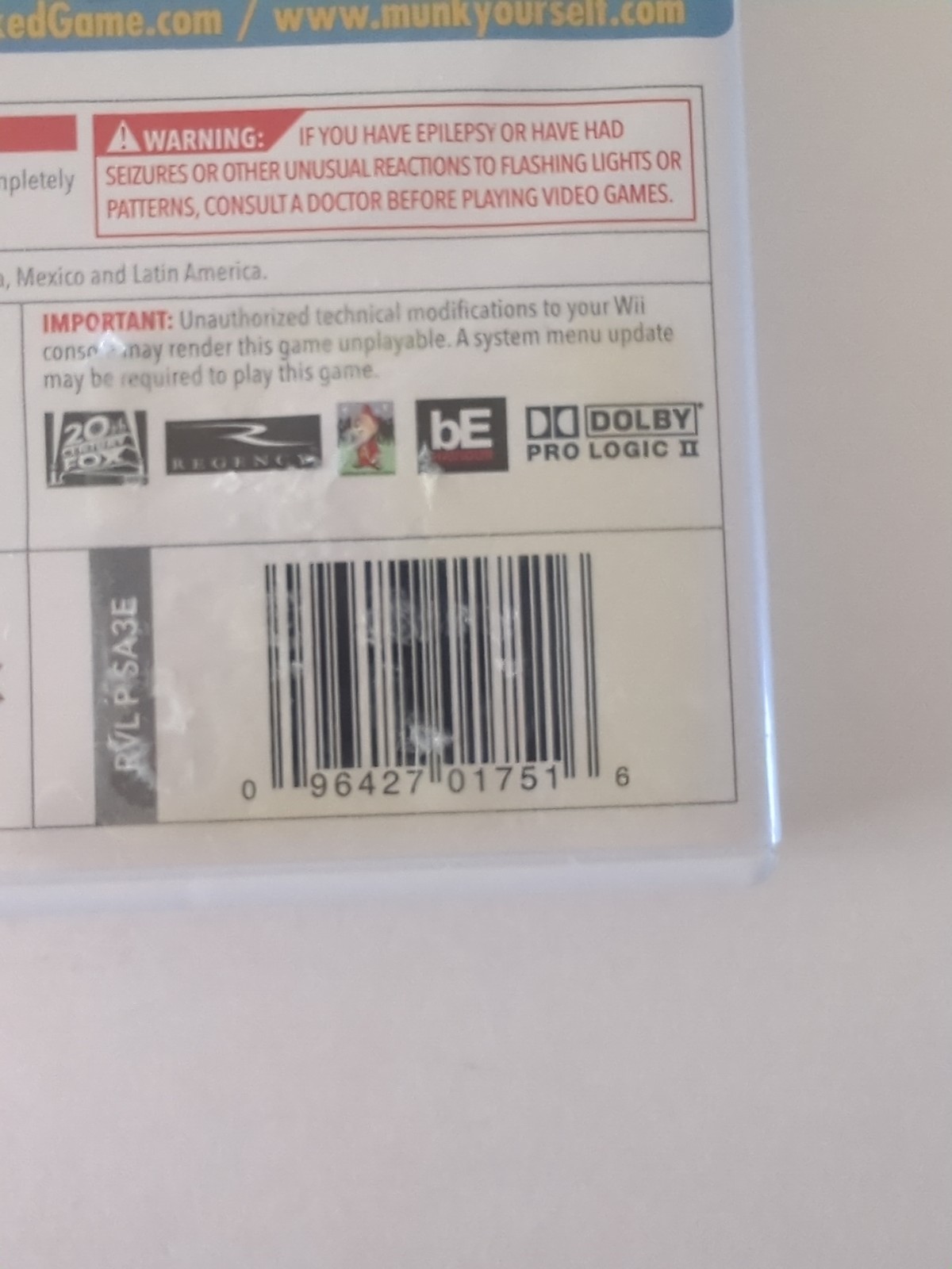 Alvin and the Chipmunks: Chipwrecked (Nintendo Wii, 2011) Missing Manual