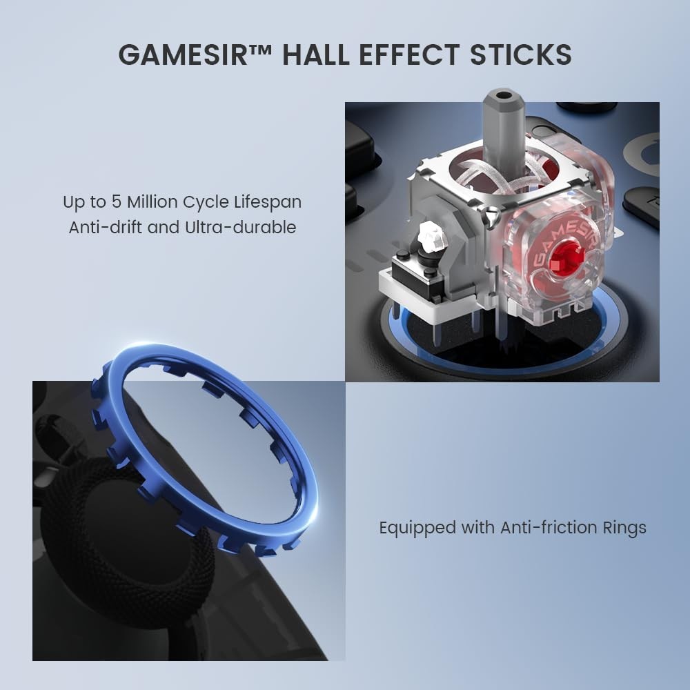 Tri-Mode Wireless Controller for PC/Switch/iOS with Hall Effect Technology