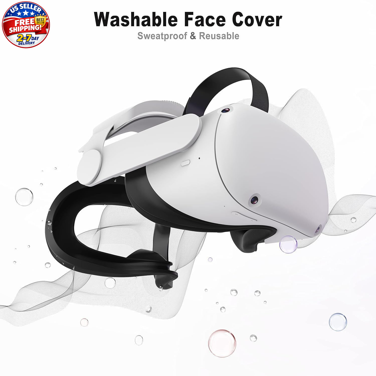 Silicone Face Pad for Meta Quest 2, Washable VR Cover with Lens Protector – Ocul