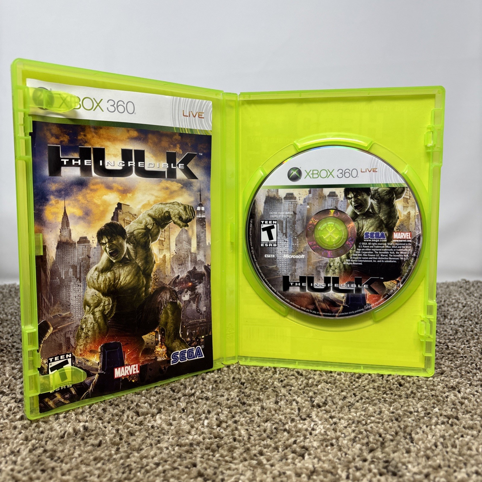 The Incredible Hulk GameStop Exclusive Xbox 360 Complete Red Hulk Tested & Works