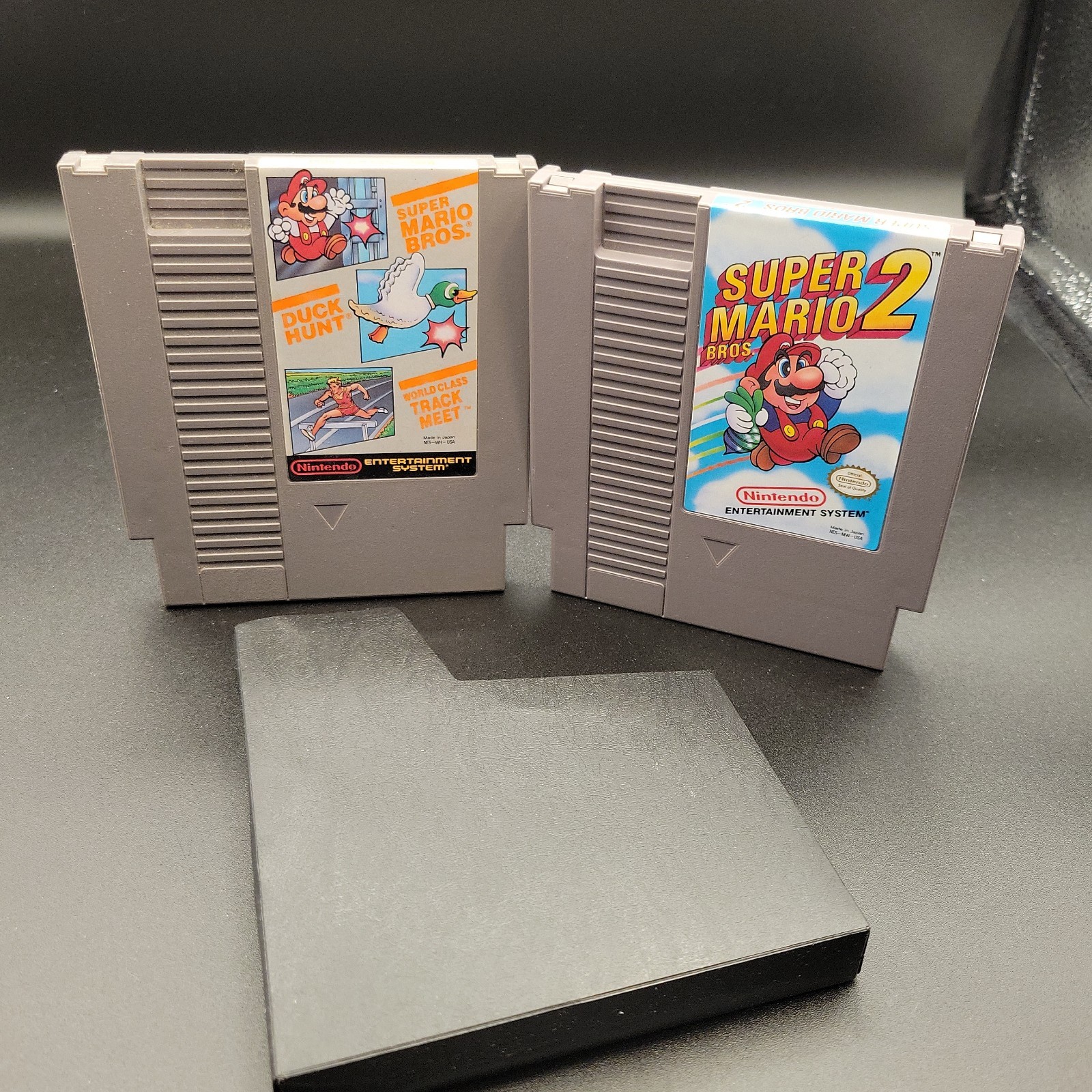 Super Mario Bros 2 + Super Mario Bros Duck Hunt Track Meet NES Authentic Lot