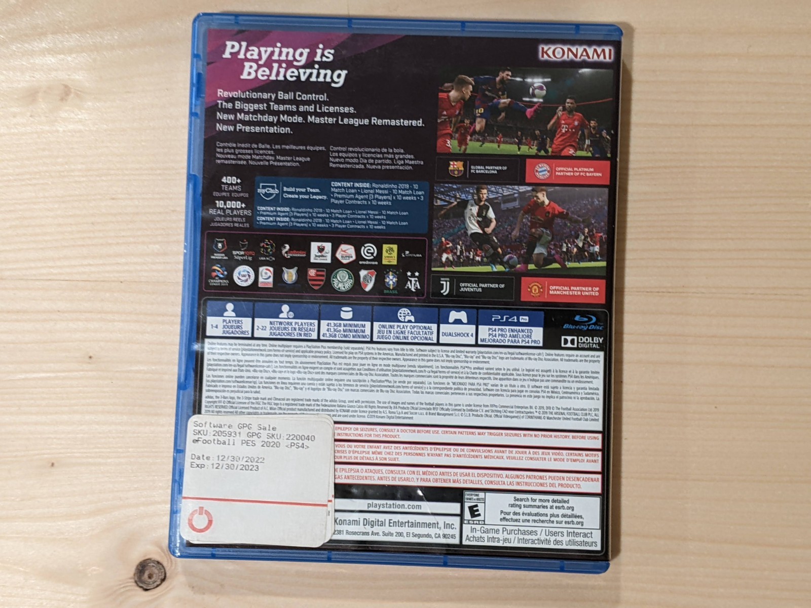 COMPLETE Pro Evolution Soccer 2020 (Sony PlayStation 4) PS4 PES FIFA Konami