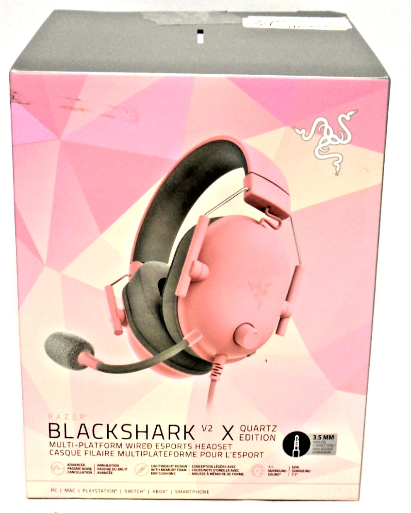 Razer BlackShark V2 X Multi-Platform Wired Gaming Pink Headset Volume Control