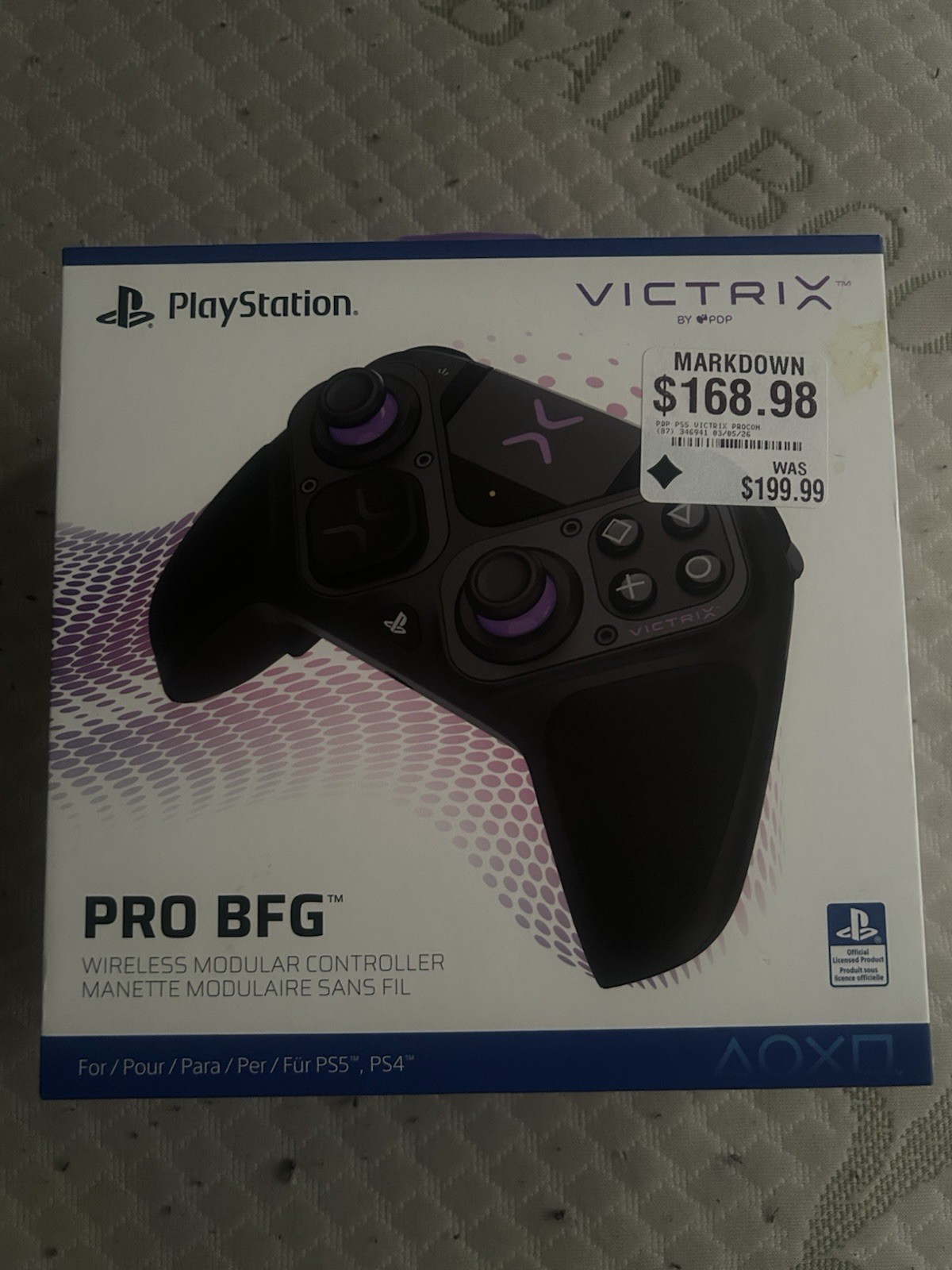 Victrix Pro BFG Wireless Modular Controller for PS5/PS4 Black/Purple + Case.