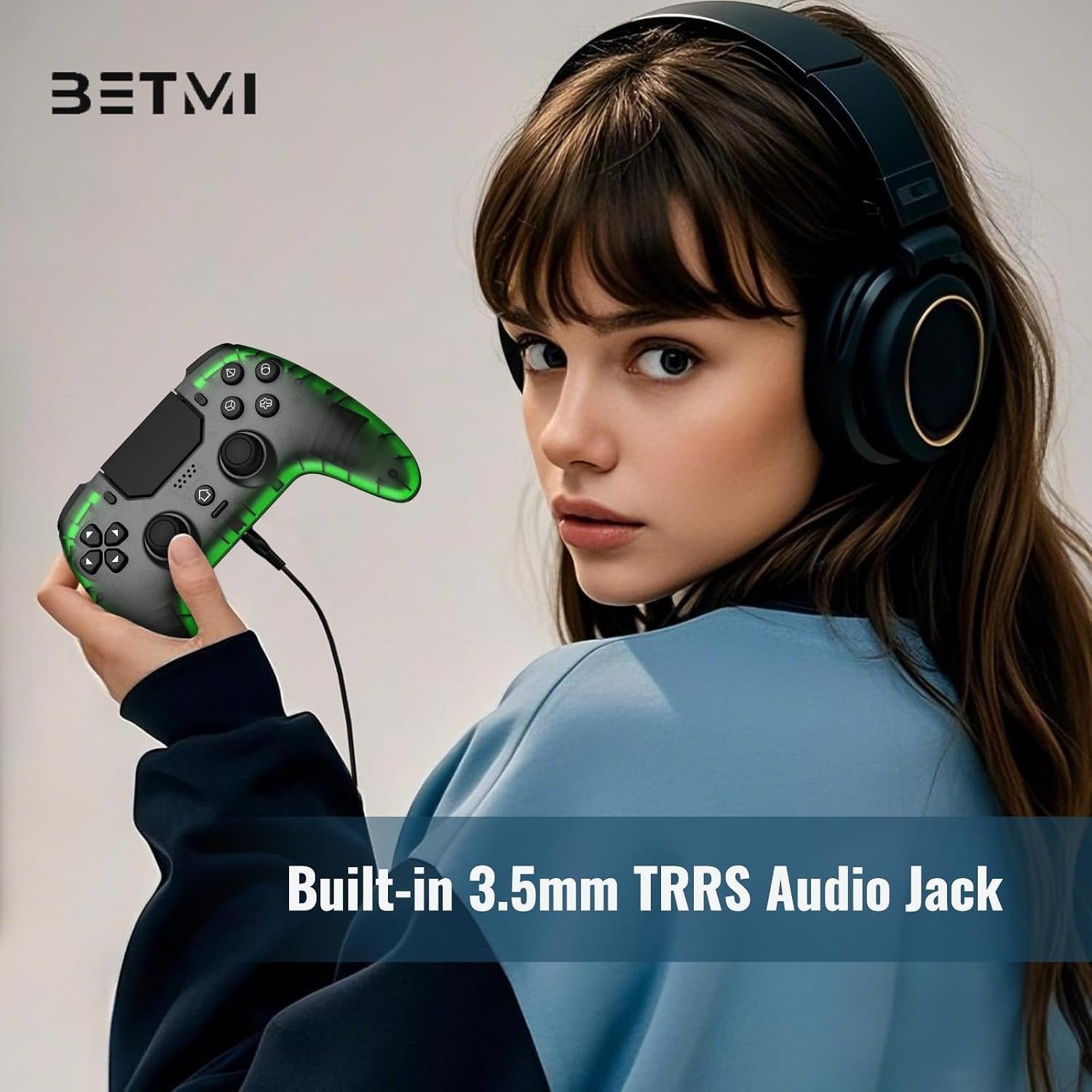 Dual Vibration Wireless Controller, Black/Clear