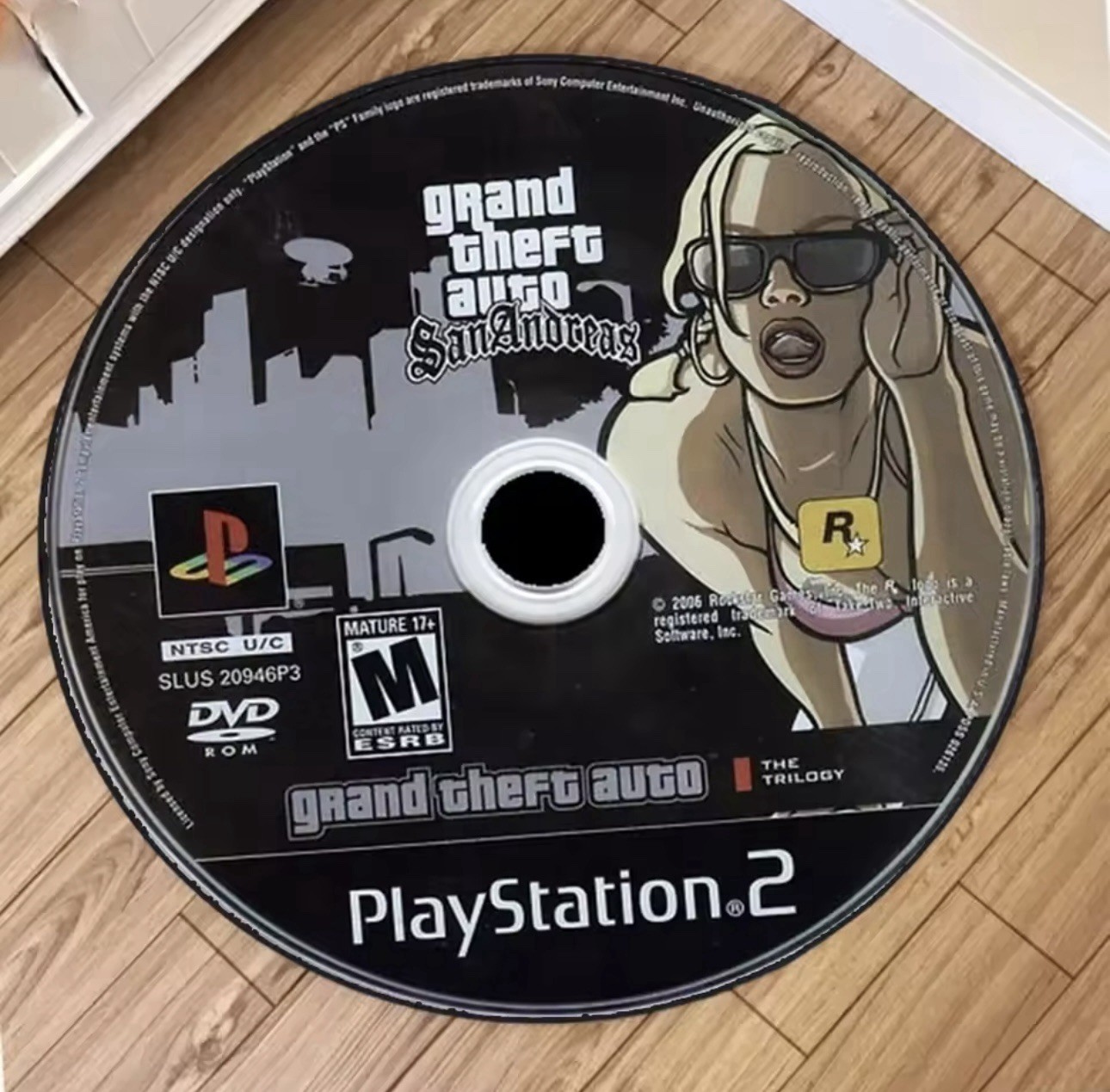 GTA San Andreas PS2 Disc Rug Carpet PlayStation Game Disc Floor Mat Decoration..