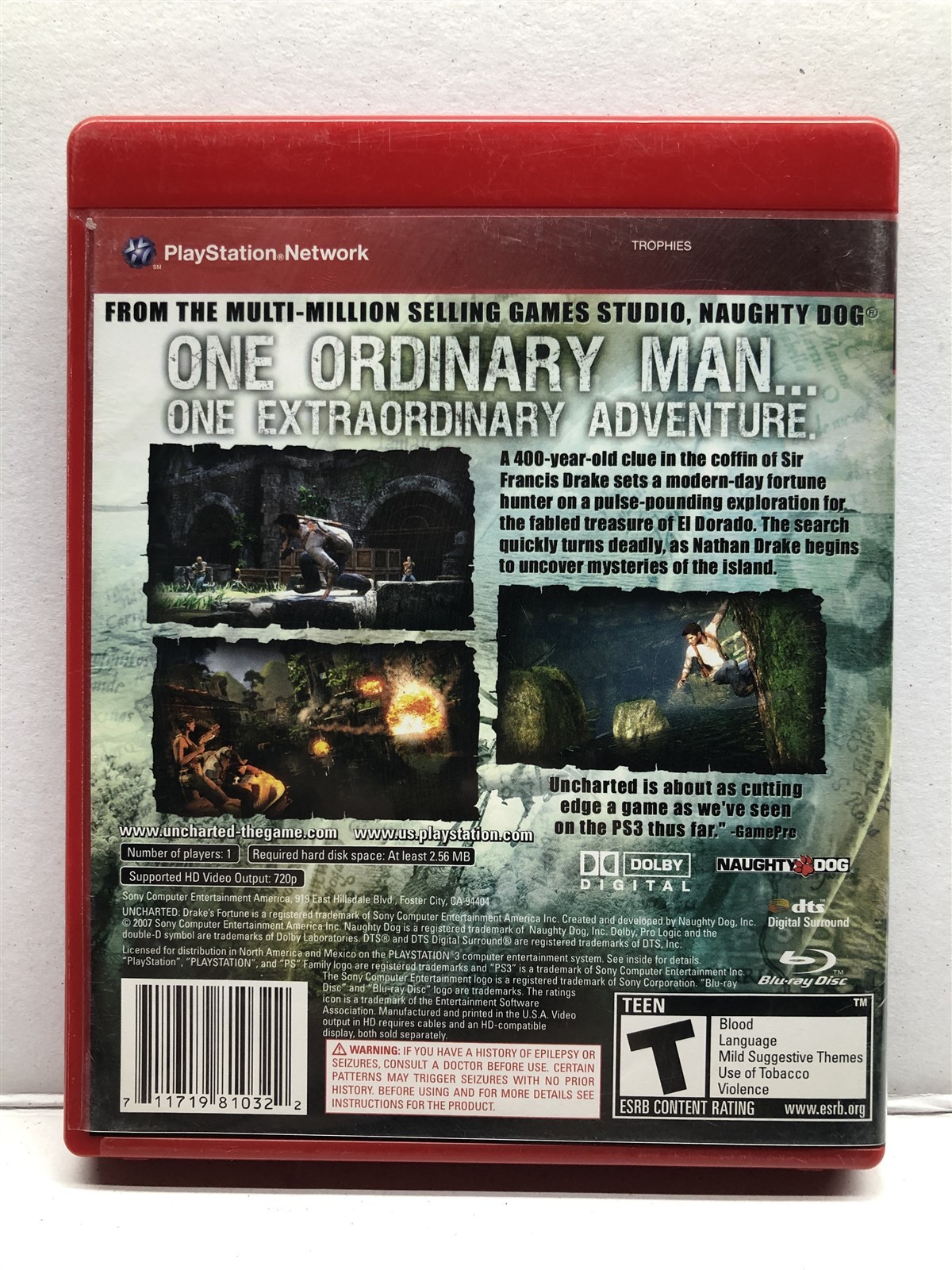 Uncharted: Drake’s Fortune (PlayStation 3, 2007) Complete Tested Working