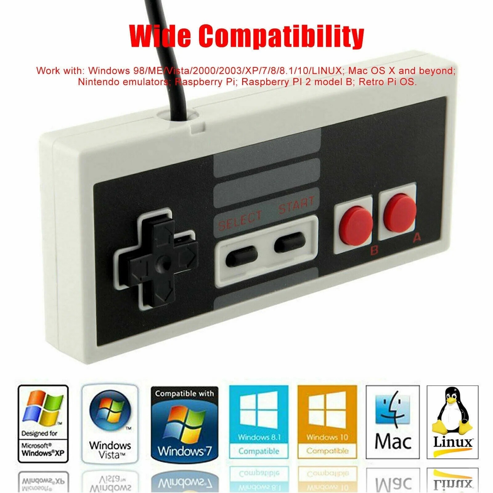 For Nintendo NES Mini Classic Edition Console Video Game Wired Controller Remote