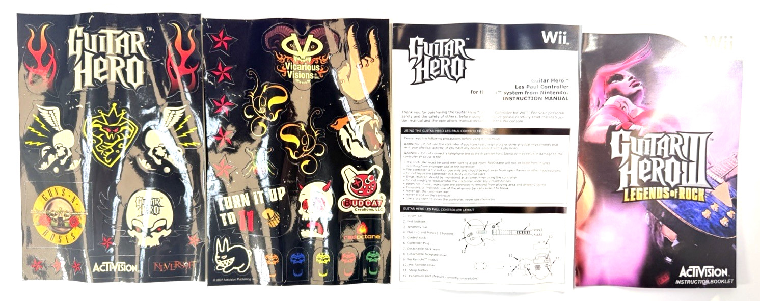[NINTENDO WII] Guitar Hero III: Legends of Rock Nintendo Wii 2007 Mint Condition