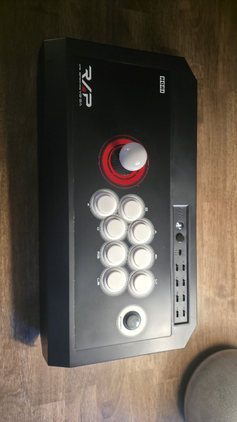 Hori RAP V3-SA Arcade Fight Stick Wired Black White Built-In Storage Plastic
