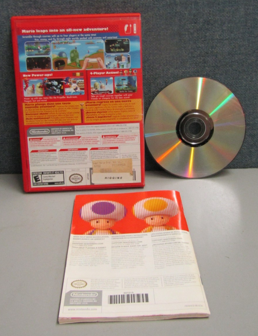 New Super Mario Bros. Wii (Nintendo Wii, 2009) with Manual – Tested Working