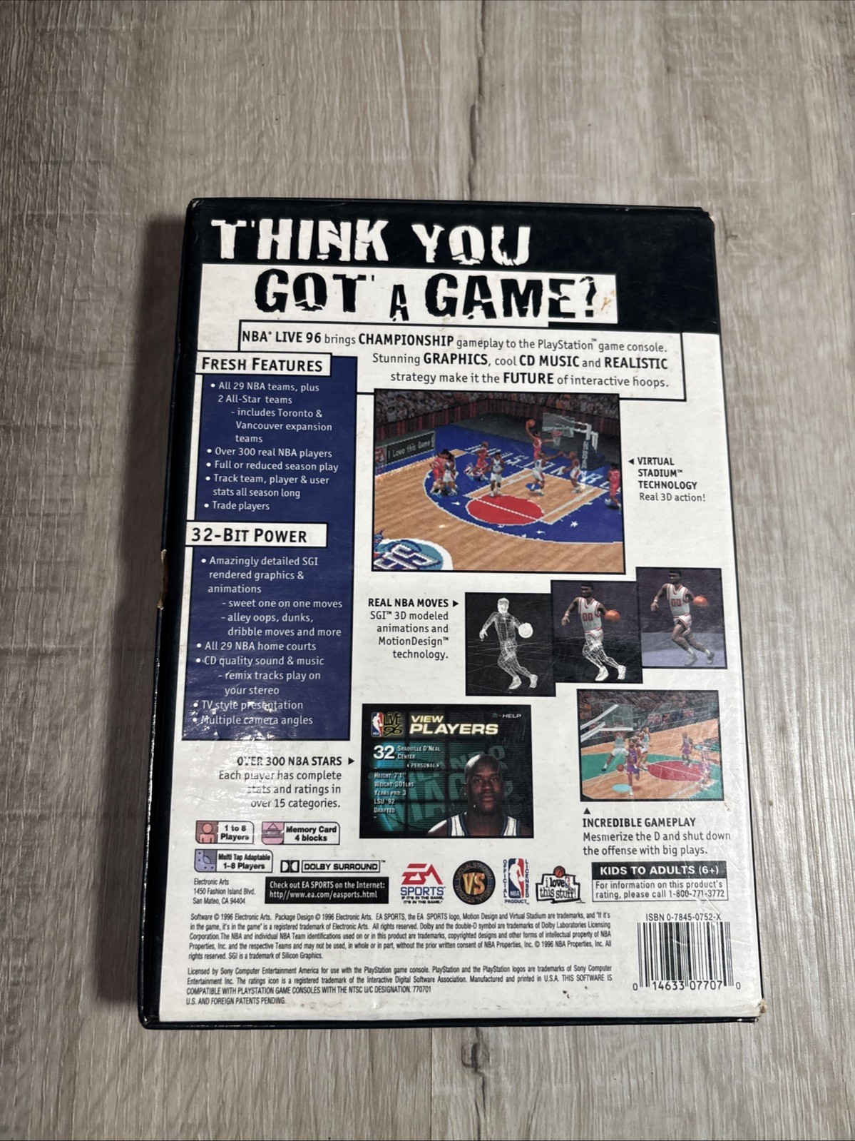 NBA Live 96 (Sony PlayStation 1, 1996) No Manual