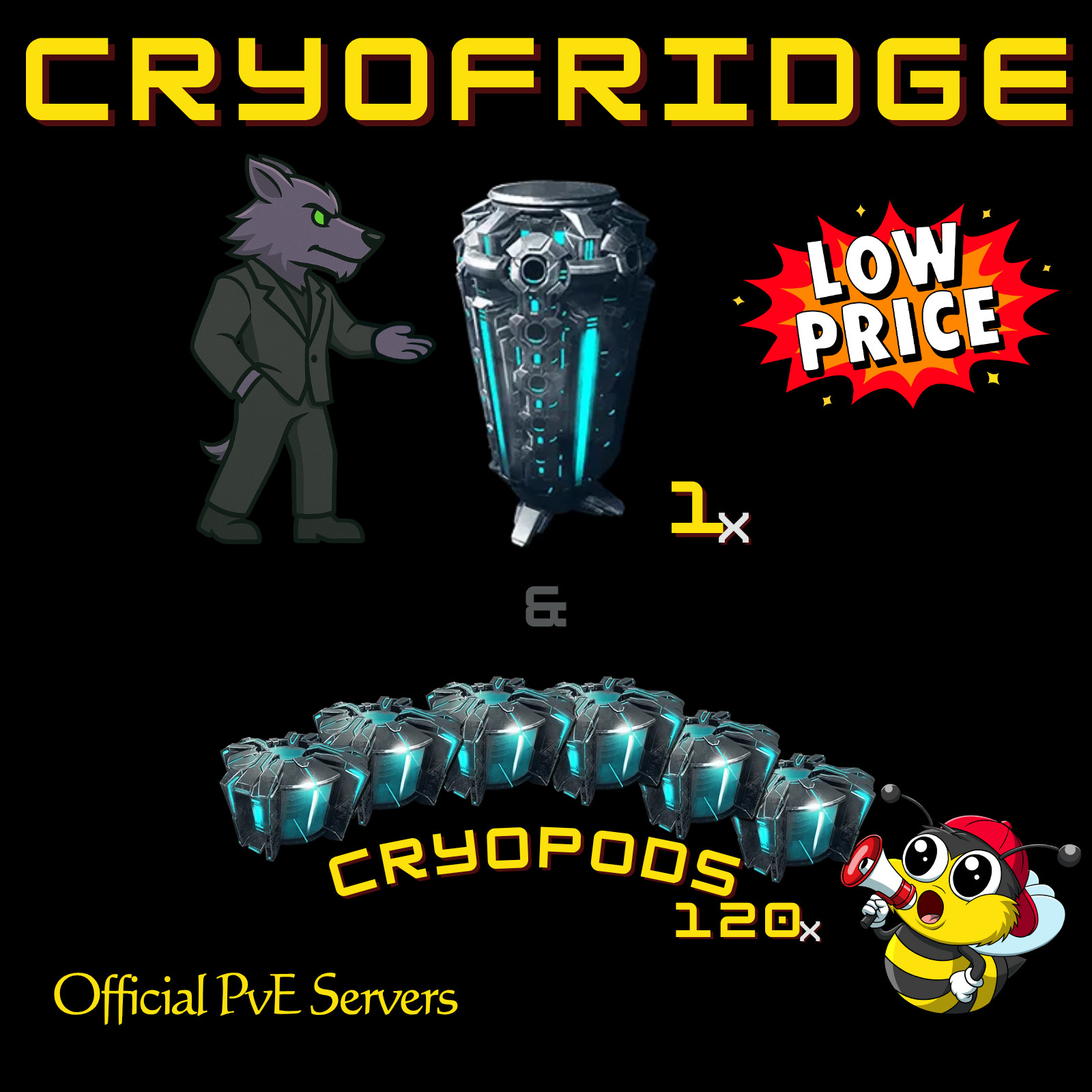 ARK-Survival-Ascended-PvE-PC-XBOX-PS5-Cryofridge-120-Cryopods-BusyBee
