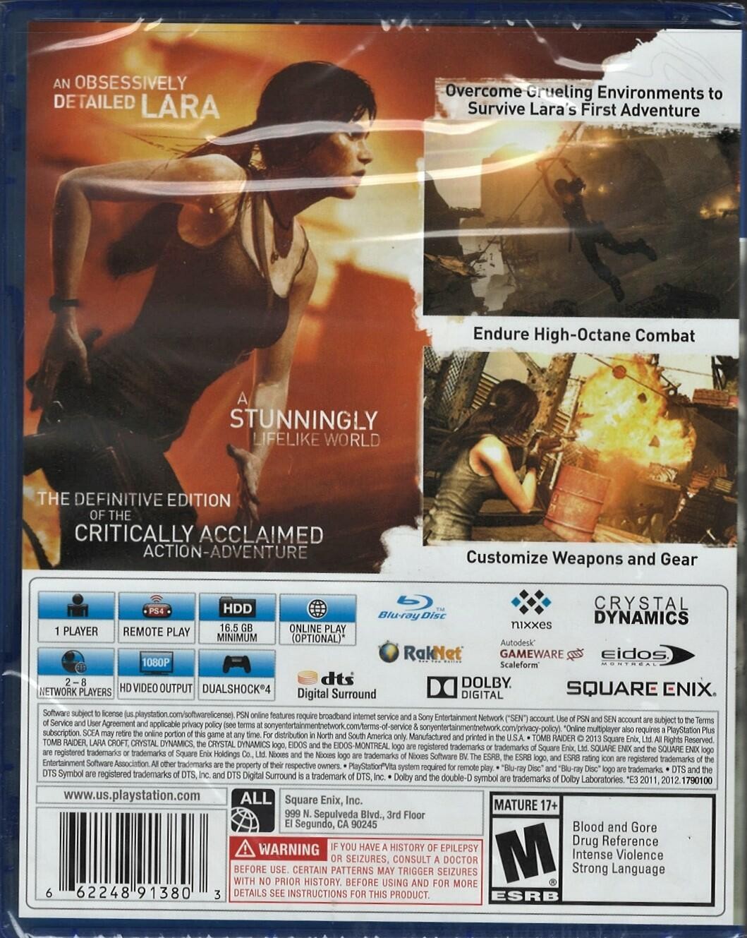 Tomb Raider: Definitive Edition PS4 (Brand New Factory Sealed US Version) PlaySt