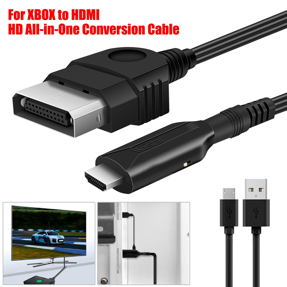 For Original Xbox HDMI Cable 1M Classic Xbox to HDMI Adapter 720p 1080i HD TV