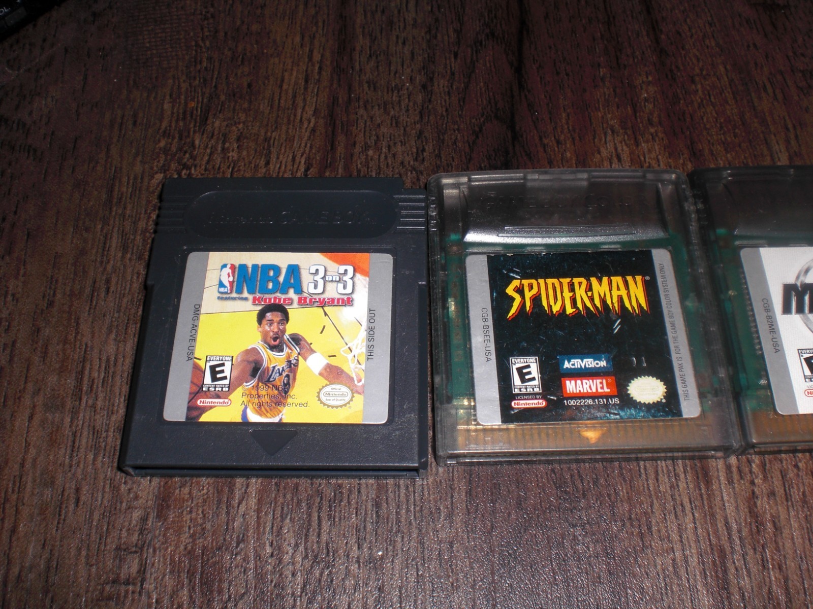 NBA 3 on 3 ft Kobe Bryant Spiderman Madden 2002 Nintendo Game Boy Color GBA READ