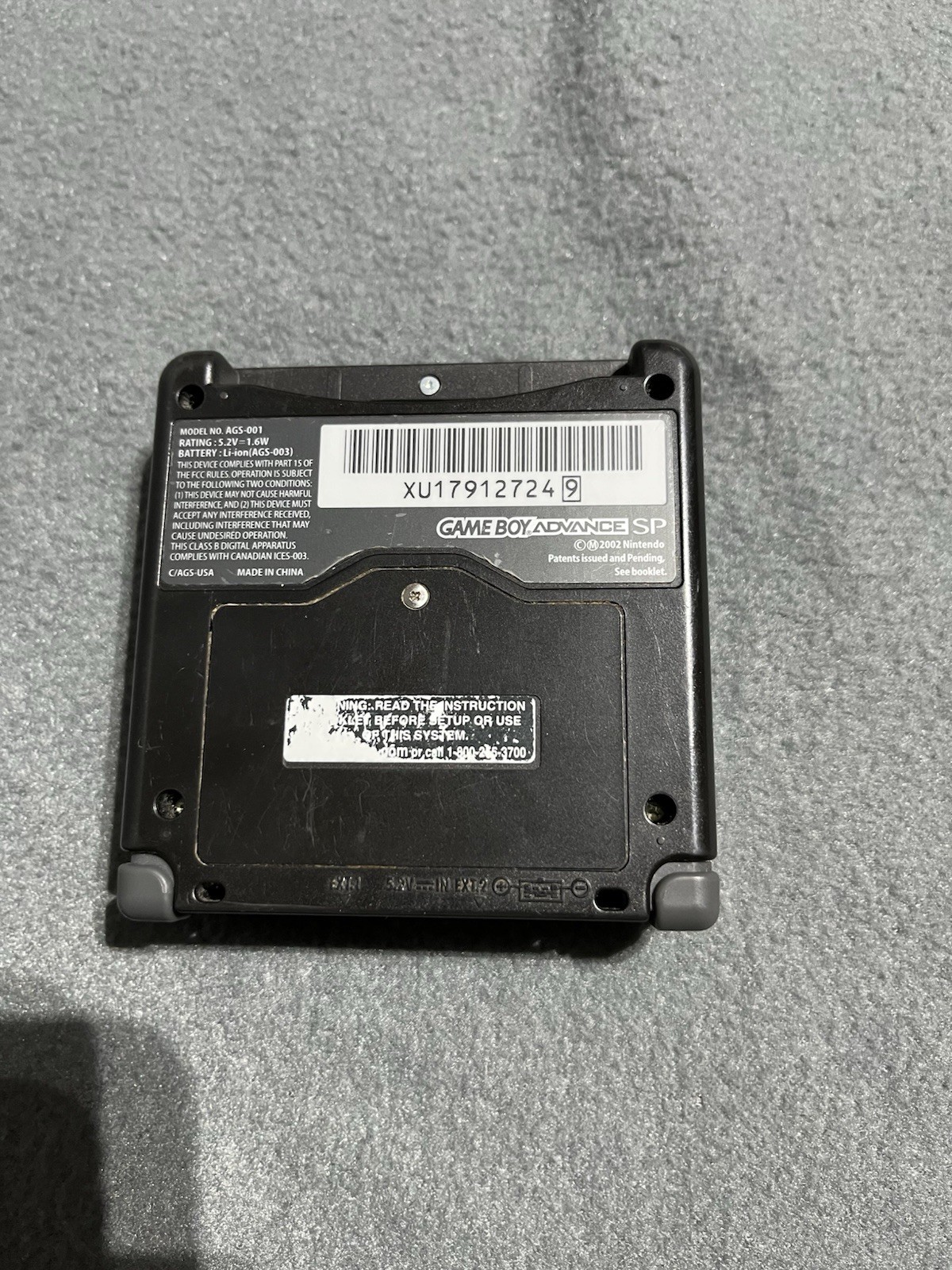 Nintendo Game Boy Advance SP GBA Black Handheld Console AGS-001 w/ Kirby Mirror