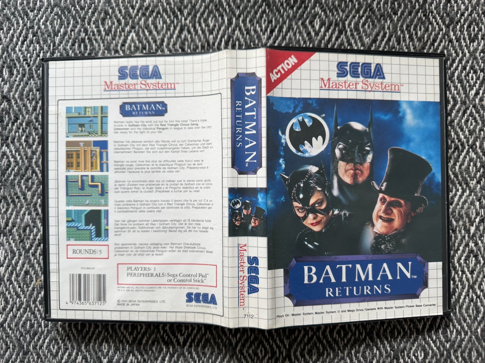 Master System BATMAN RETURNS Boxed & Complete PAL REGION FREE *Works in US* r