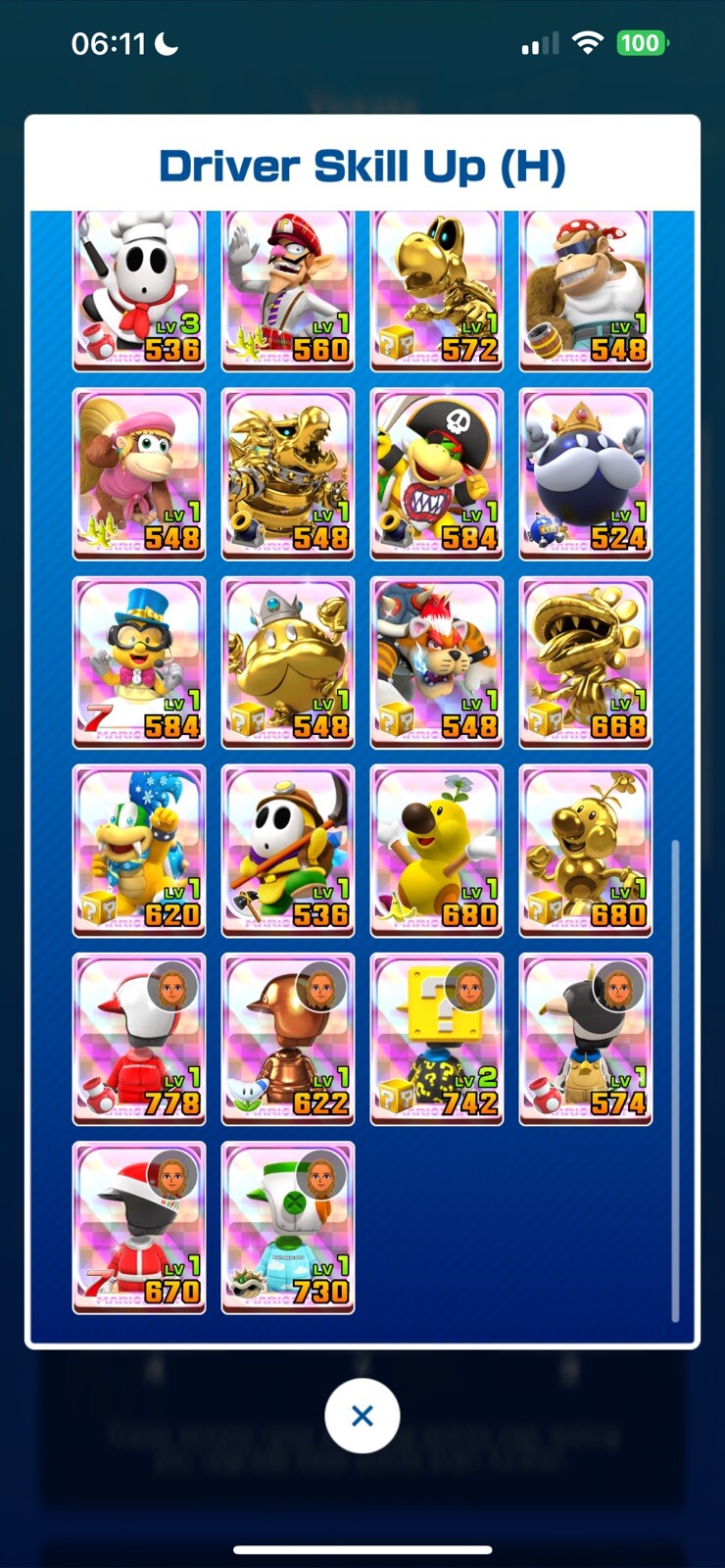 Mario Kart Tour For iOS LVL 38 With 2000 Gems + Gold Mario Exclusive + Tickets