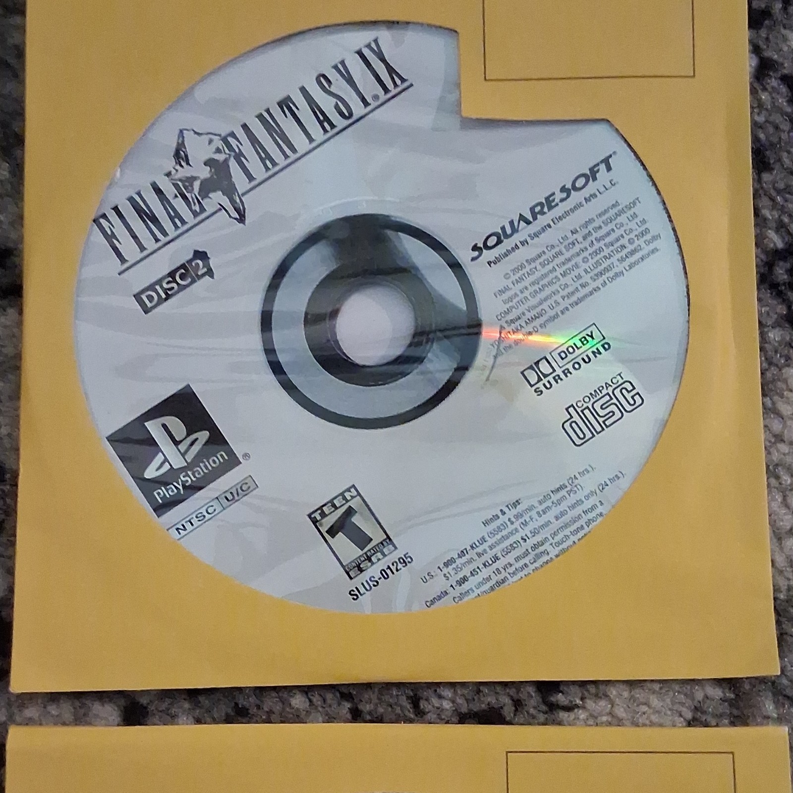 Final Fantasy IX PS1 Disc 1-4 Set, Case Not Included