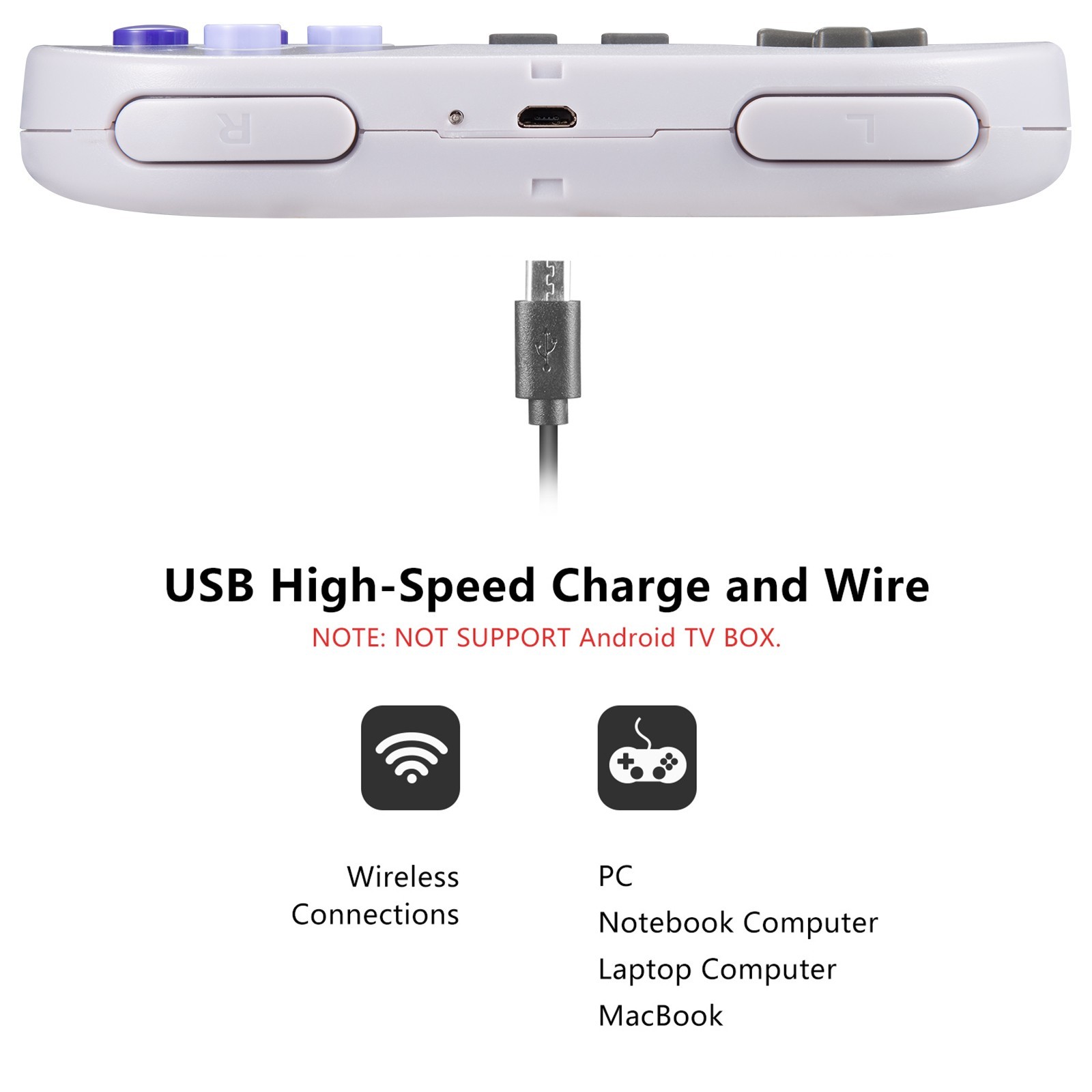 2 Pack Retro Super Nintendo SNES USB Controller for Windows PC Mac Raspberry Pi