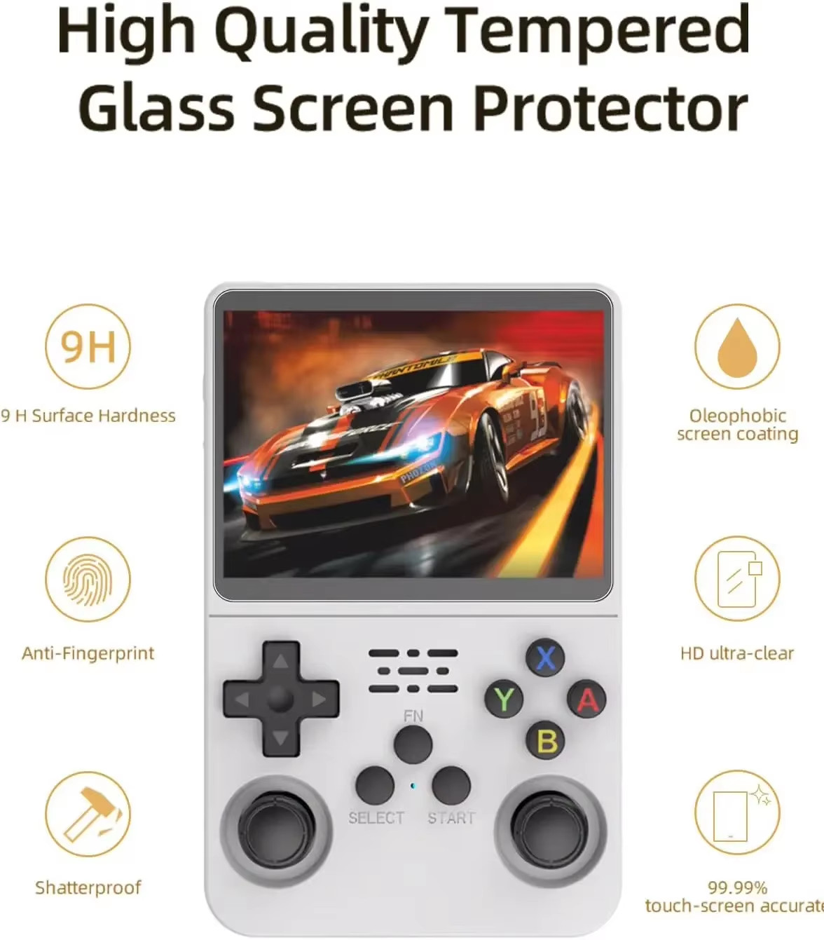 4 in 1 Case+Glass for R36S Game Console Travel Carrying Storage Bag & Screen Pro