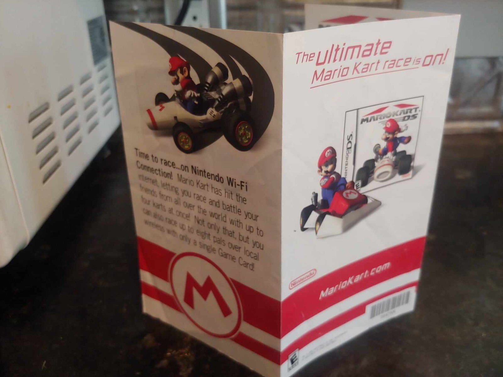 MARIO KART DS System Game 2005 Fold-Out Wi-Fi Connection Promo Insert