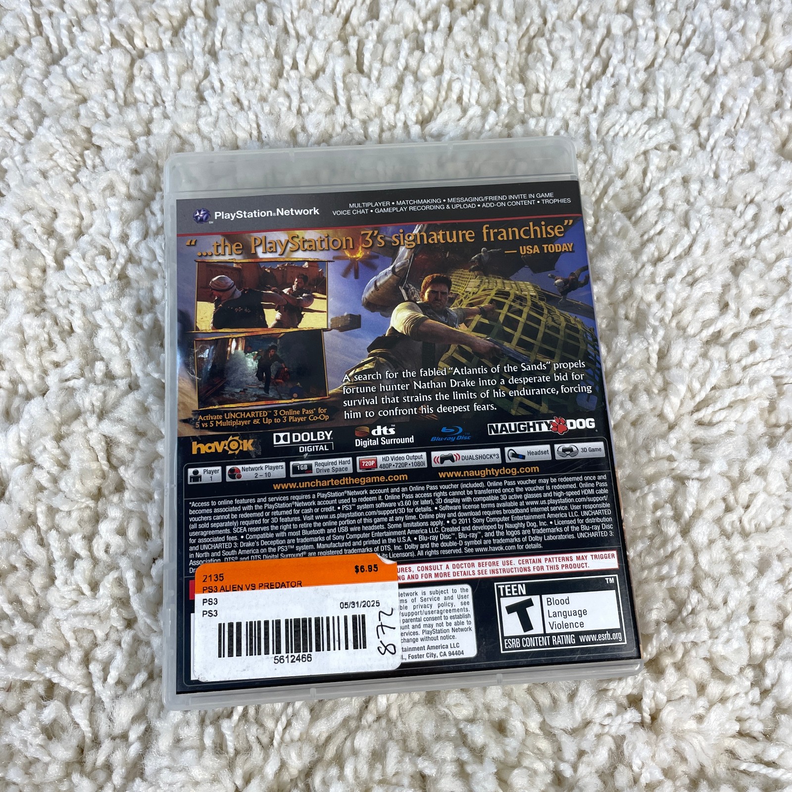 Uncharted 1 2 3 Trilogy 3 Game Lot (Sony PlayStation 3) PS3 CIB Complete in Box