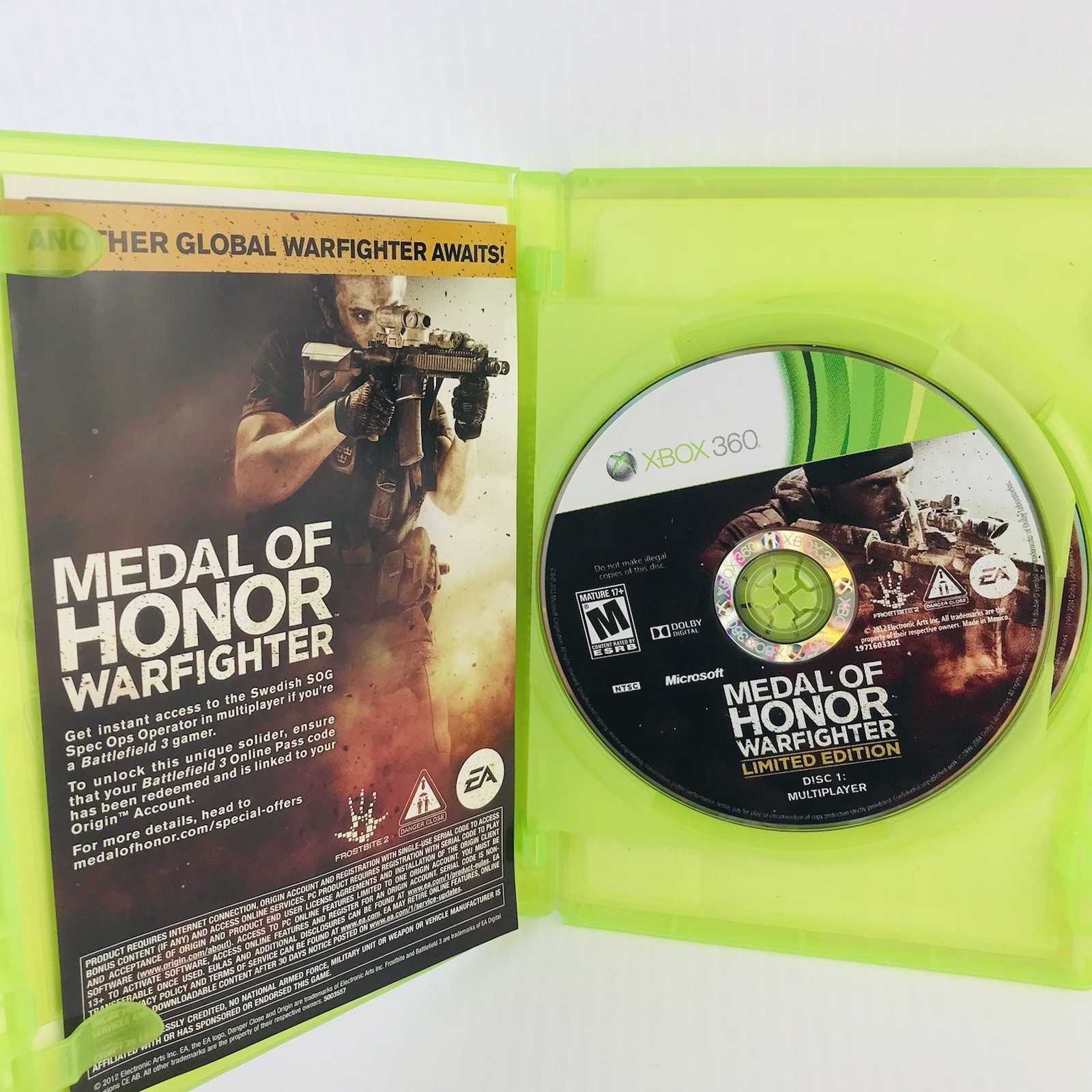 Medal of Honor: Warfighter (Microsoft Xbox 360) Complete CIB Tested 2 Disc