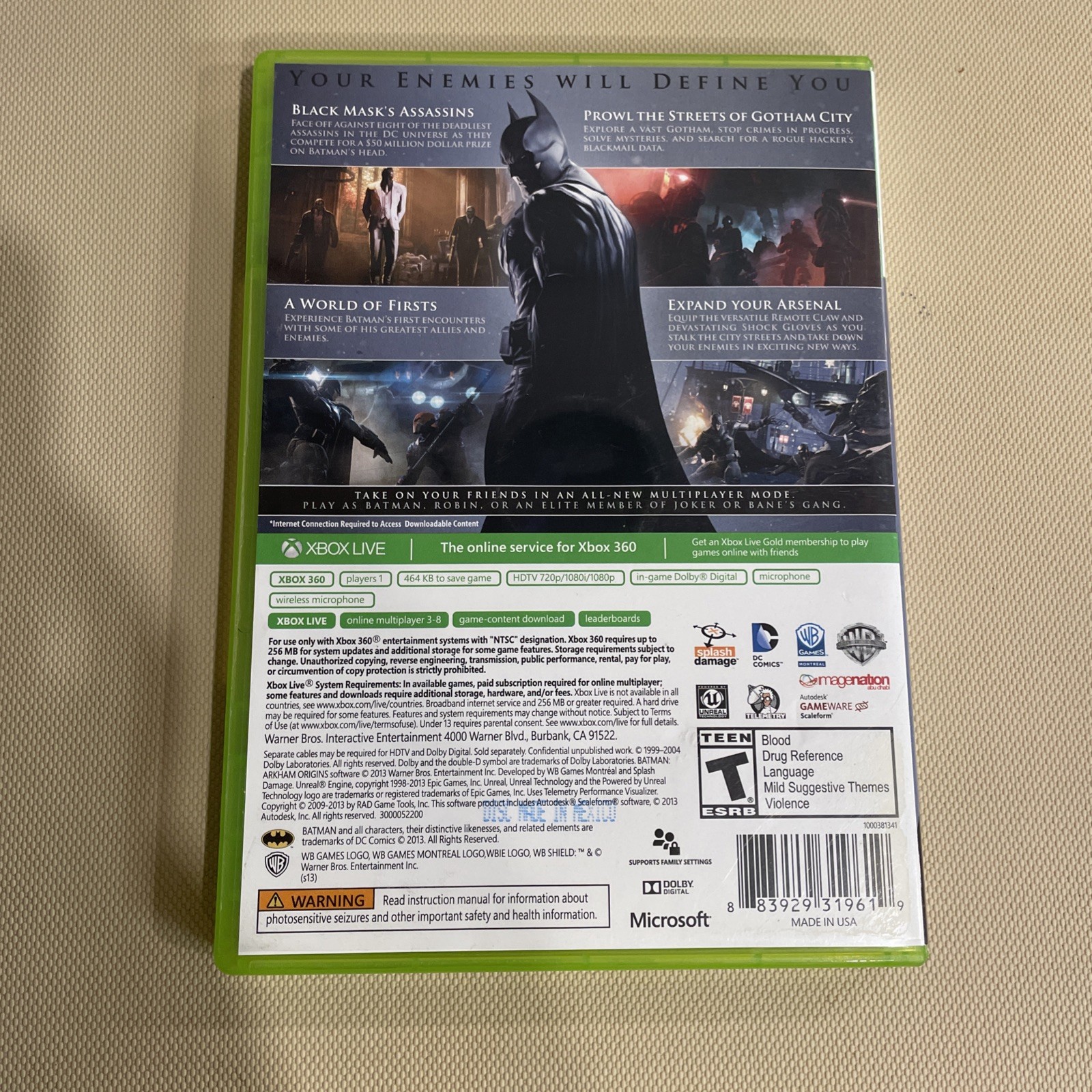 WB Games Batman: Arkham Origins SEALED Xbox 360