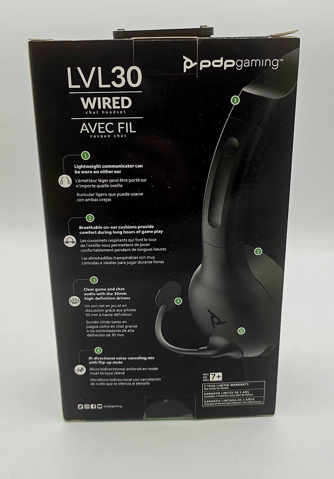 PDP Gaming LVL30 Wired Chat Headset for Xbox One ~ Xbox Series X ~ Windows