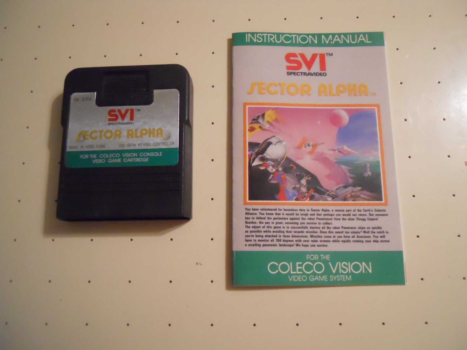 Sector Alpha by Spectravideo (ColecoVision, 1983) Cartridge w/Mnl – Tested/Works