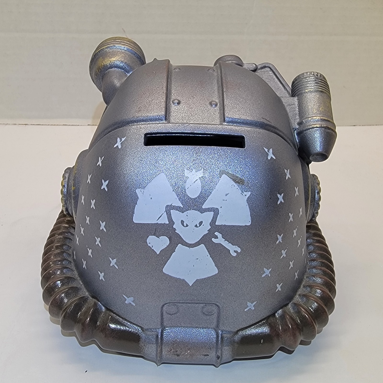 Fallout Atom Cat Power Armor Helmet PVC Coin Bank Bethesda Loot Crate 2016