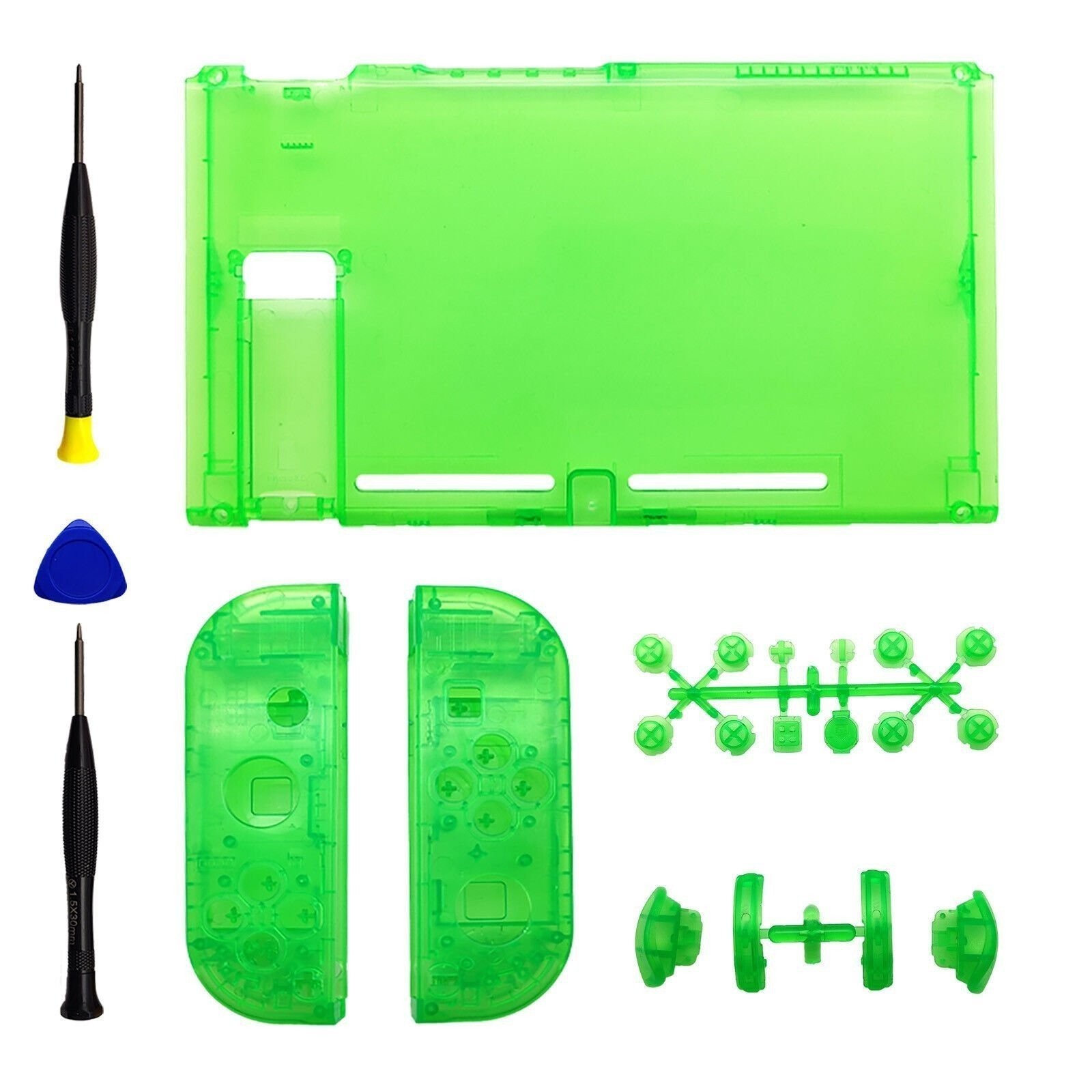 Clear Jungle Green Full Set Housing Shell Case With Buttons for Nintendo Switch