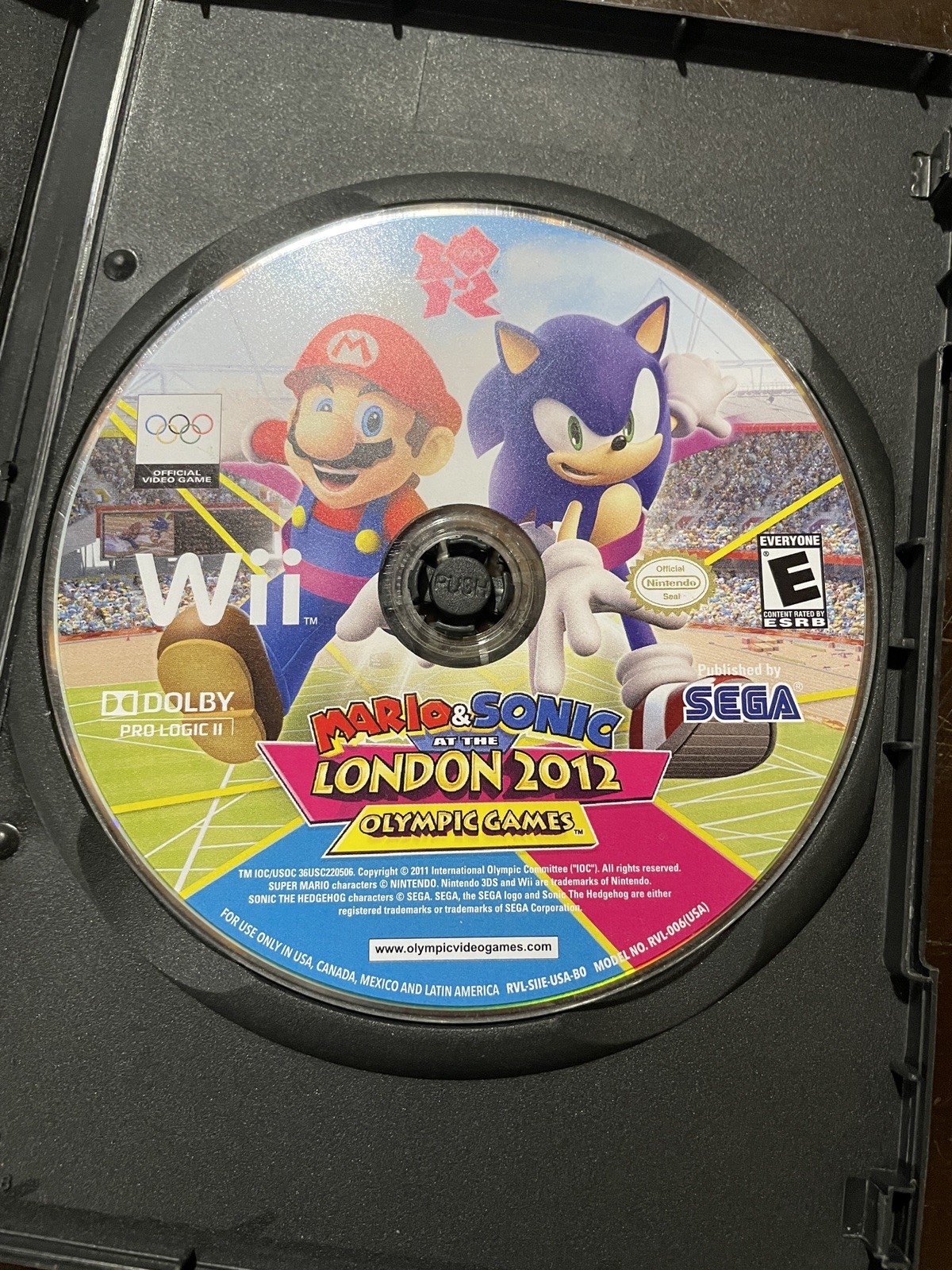 Mario & Sonic at the London 2012 Olympic Games (Nintendo Wii, 2011) Disc Only