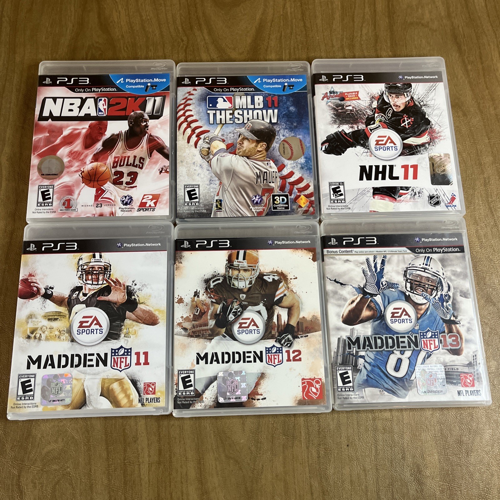 LOT OF 6 PS3 SPORTS GAMES MLB The Show NBA 2K NHL Madden NFL 11 12 13 Bundle