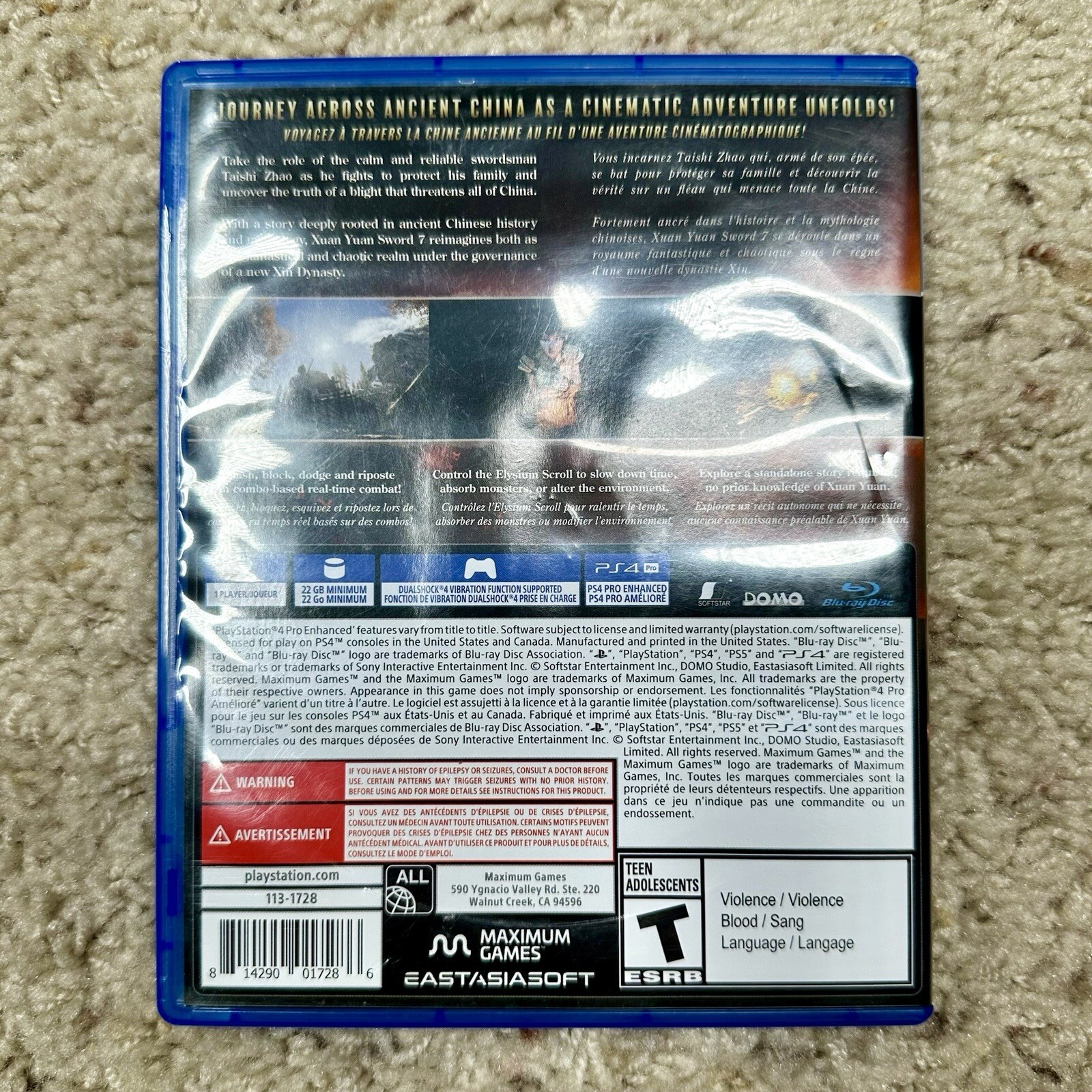 Xuan Yuan Sword 7 Playstation 4 PS4 PREOWNED COMPLETE CIB