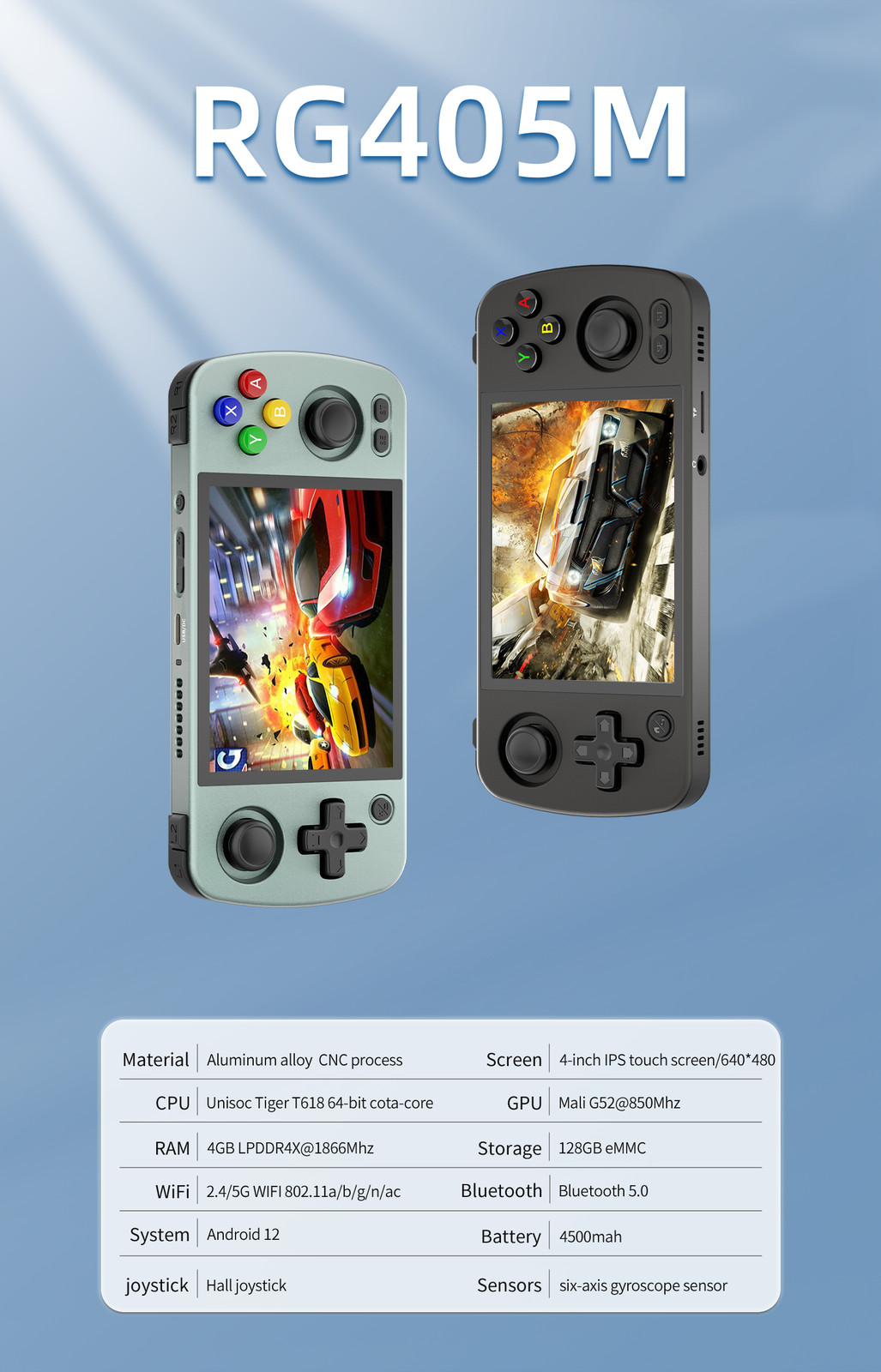 ANBERNIC RG405M Handheld Game Console 4” IPS Touch Screen Android12 3000+ Games