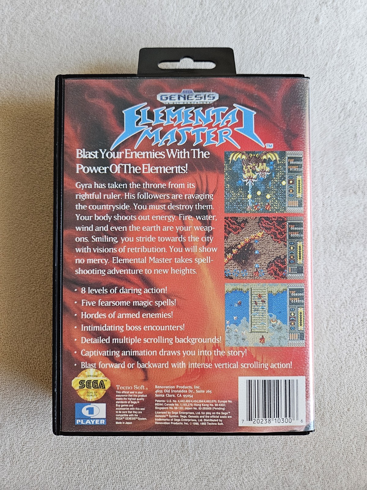 ELEMENTAL MASTER SEGA GENESIS COMPLETE IN BOX VERY GOOD CONDITION