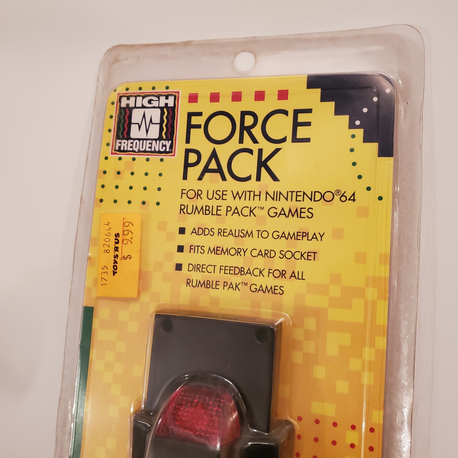 NEW 1997 Force Pack Tremor Rumble Pack Pak Nintendo 64 N64 Mad Catz Toys R US N