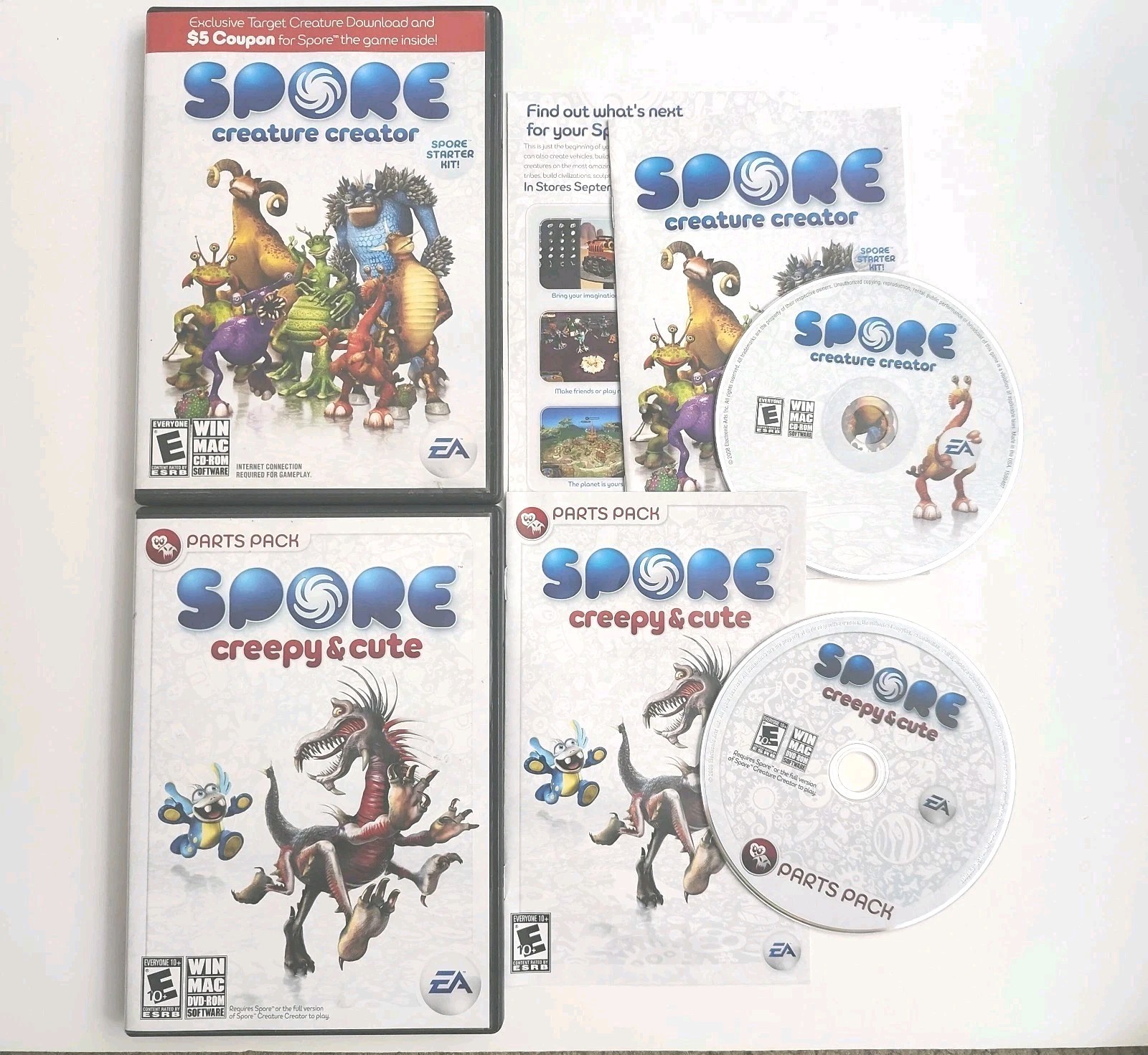 SPORE Creature Creator Starter Kit & Creepy & Cute PC Mac CD-ROM Game EA Rare