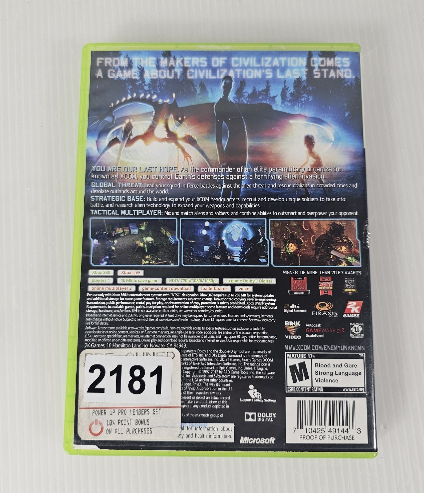 XCOM Enemy Unknown (Microsoft Xbox 360)