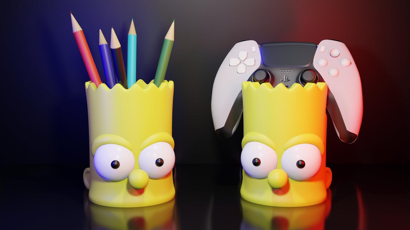 Bart Simpson pencil holder or controller stand you choose | Desk Organizer